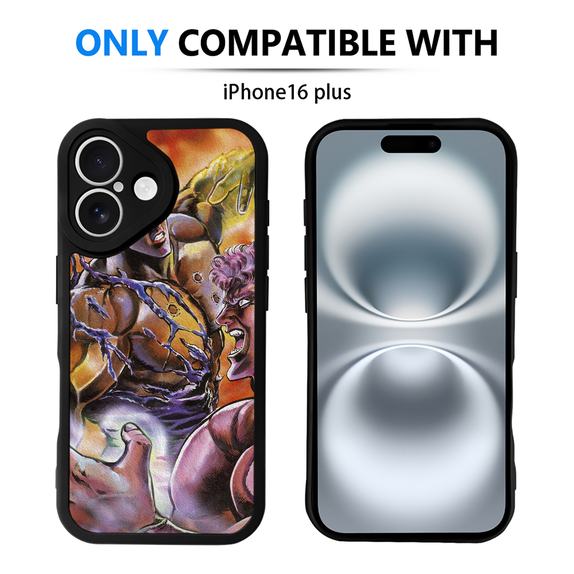 （画像用） 北斗の拳 Fist of the North Star 【iPhone 16シリーズ対応】シリコンスマホケース（レザー調） 材質：シリコン